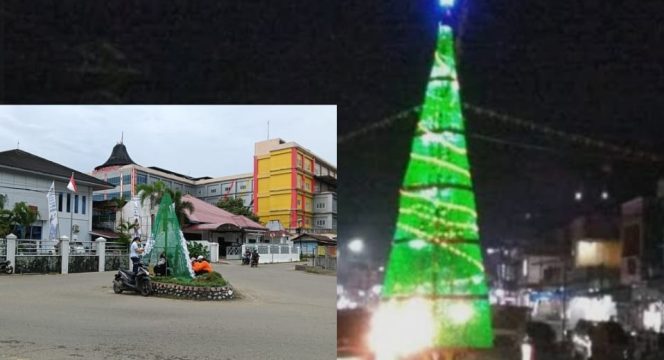 
					Pemko Gunungsitoli Bongkar Pohon Natal Raksasa, Kini Diganti Pohon Mini!