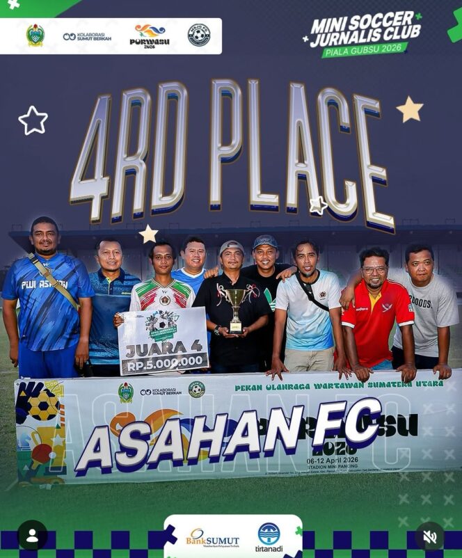 
					Tim Jurnalis Asahan Fc Pecahkan Rekor di Porwasu 2026,Ansari Nasution Jurnalis SumutPro.com Buat Bangga Nama Media