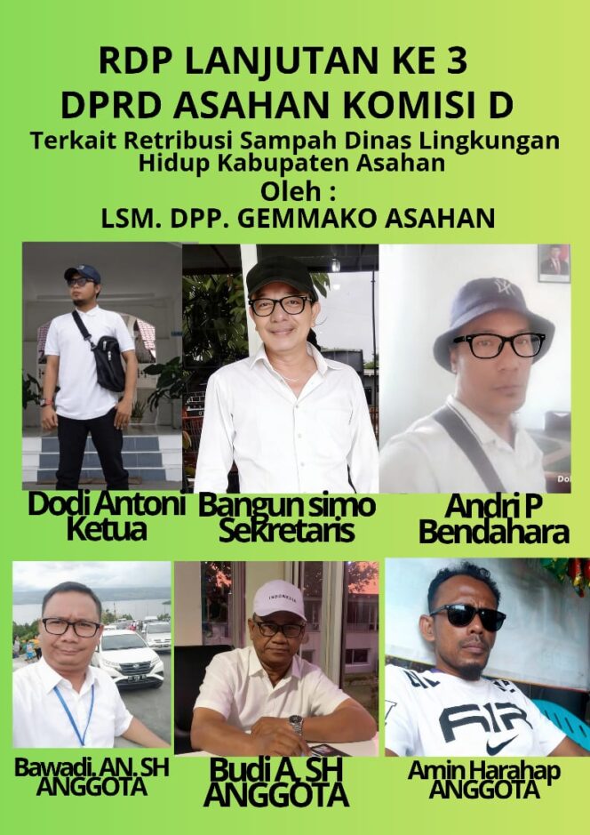 
					Komisi D DPRD Asahan Gelar RDP Lanjutan, Panggil Gemmako, Dan Dinas Lingkungan Hidup Kabupaten Asahan