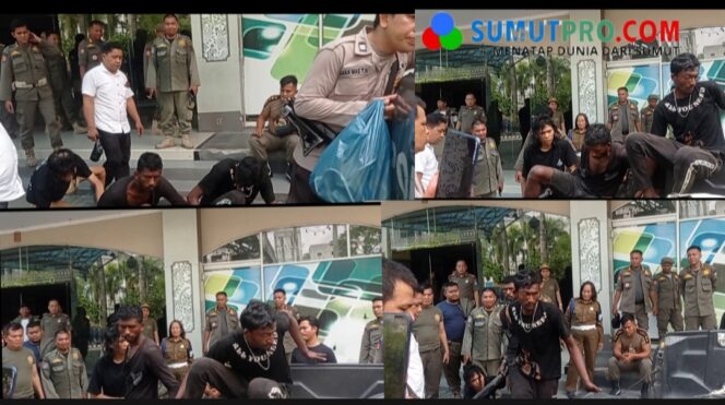 
					Dua Berkulit Hitam Dan Satu Berambut Panjang Mendapatkan Hadiah Dari Satpol PP Deli Serdang Karena Tertangkap Maling Kabel Listrik