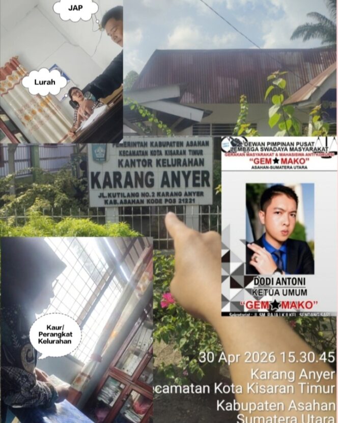 
					Diduga Pungli Urus PBB, Lurah Karang Anyer Ketar-Ketir Digeruduk GEMMAKO Asahan